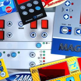 TASTIERE A MEMBRANA ADESIVE IN POLIESTERE PER USO INDUSTRIALE